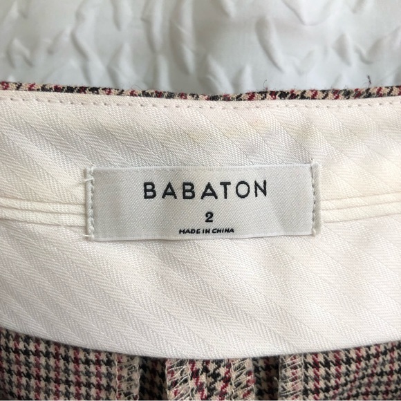 Aritzia Babaton Walker Check Pant Belted High-rise Cigarette Trouser Pant - Picture 13 of 16